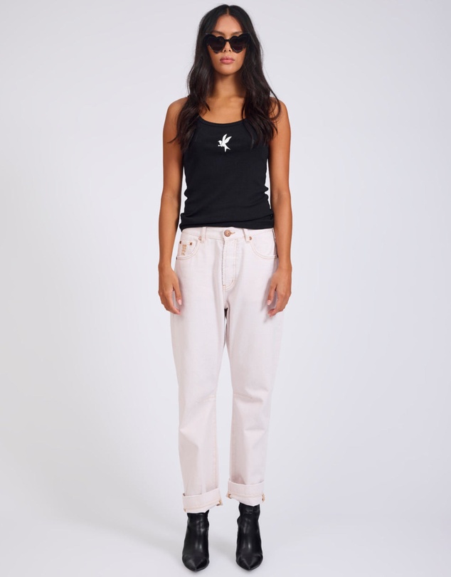 ONE TEASPOON - Bandits Low Waist Boyfriend Denim Jeans - Pink Tint