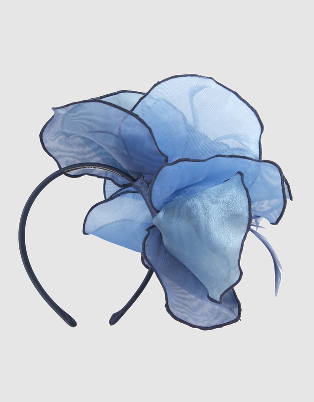 Max Alexander - Blue Organza Flower Fascinator