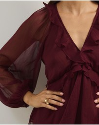 Atmos&Here - Piper V-Neck Ruffle Blouse