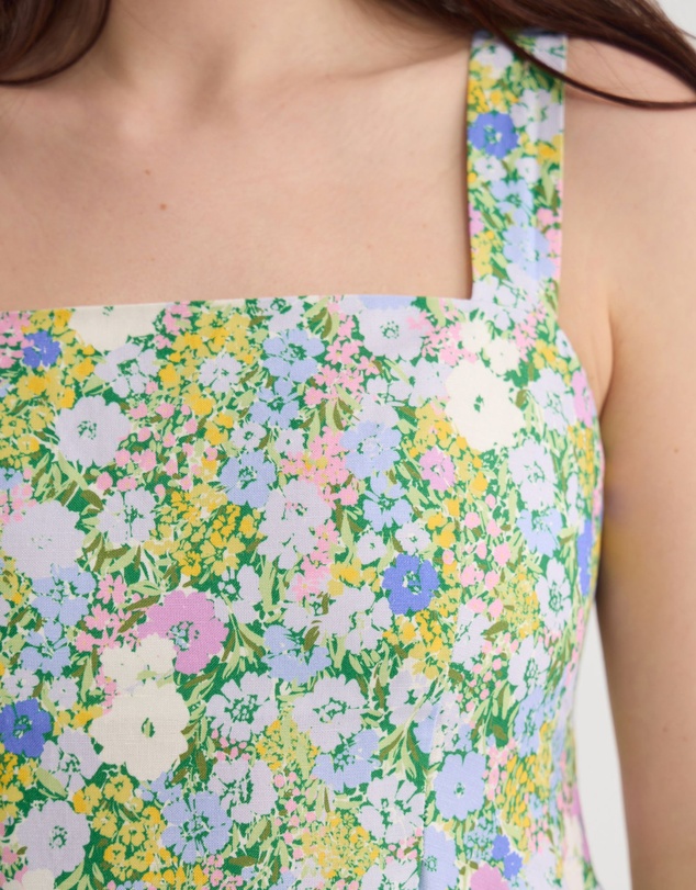 Oxford - Terra Ditsy Floral Linen Dress
