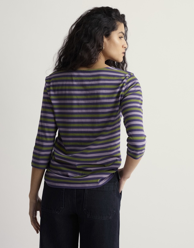 Seasalt - Seasalt Cornwall Purple Sailor 3/4 Sleeve Top Jersey