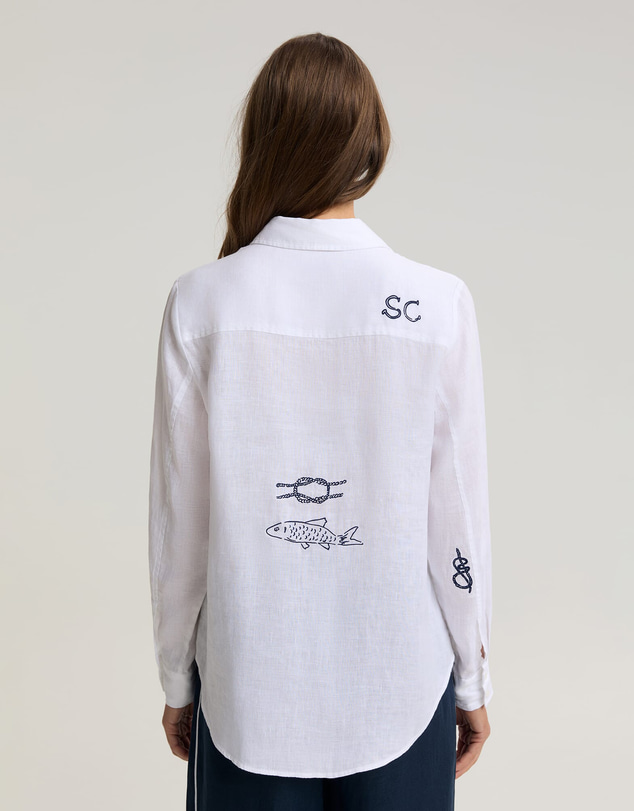 Sportscraft - Dahlia Embroidered Linen Shirt