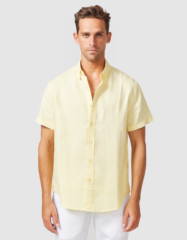 Vacay Swimwear - S/S Yellow Linen Shirt