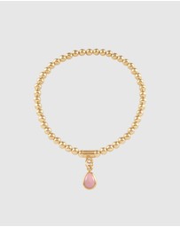 Von Treskow - Stretchy Bracelet with Pear Pink Opal