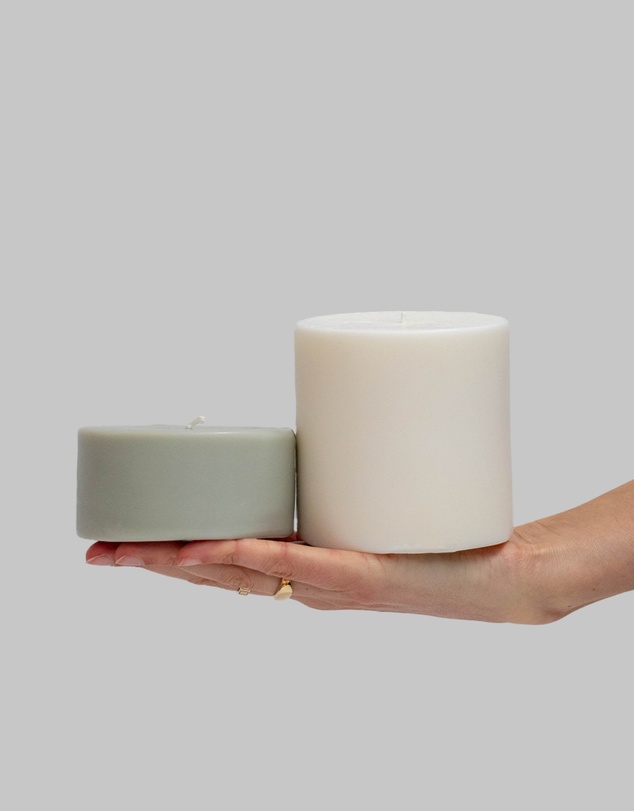 porter green - escc large pillar candle soy-blend unscented candles