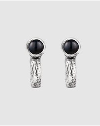 Haze & Glory - ICONIC EXCLUSIVE - Earrings Male Black Tigers Eye 925 Sterling Silver