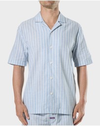 Mitch Dowd - Mitchdowd Mens Blue Stripe Pyjama Top