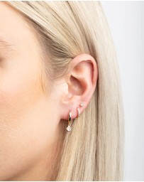 Lovisa - Gold Clear Stud & Huggie Earring Stack Pack