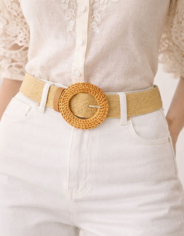 Miz Casa and Co - Round Rattan Plain Woven Belt