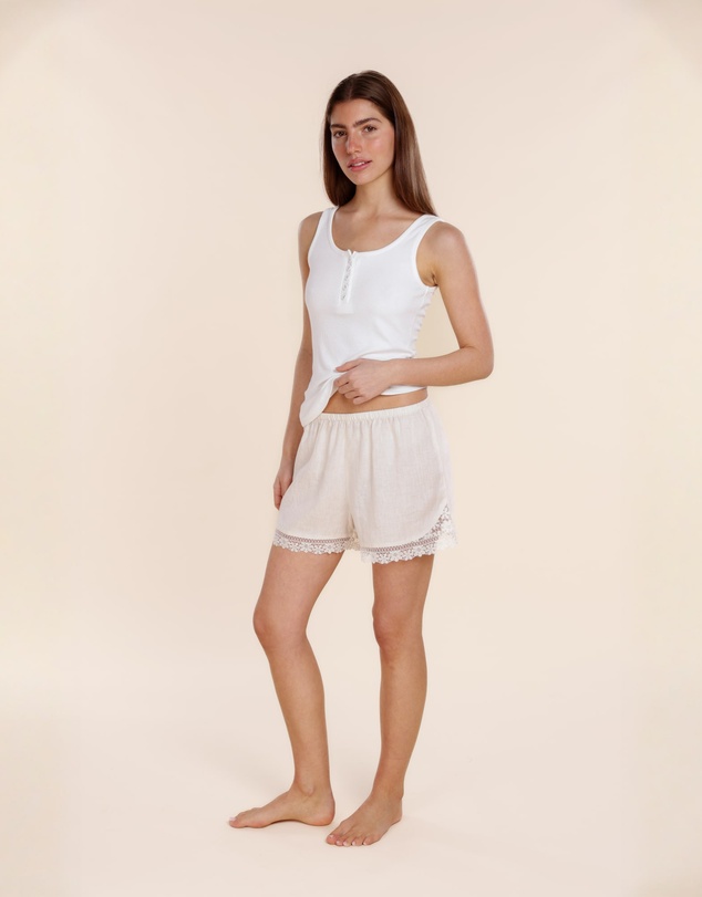 Gingerlilly - Valencia Linen Lace Shorts