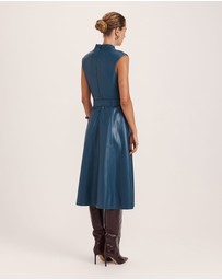 SABA - Viv Faux Leather Midi Dress