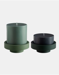 porter green - escc large pillar candle soy-blend unscented candles
