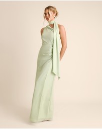 Six Stories - One Shoulder Neck Tie Chiffon Bridesmaid Dress