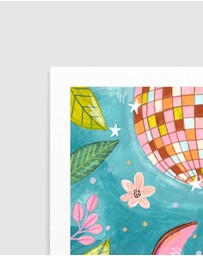 Olive et Oriel - Cowboy Boots And Disco Ball by Caroline Bonne Muller Art Print