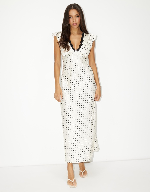 Dazie - Date Night Polka Dot Maxi Dress