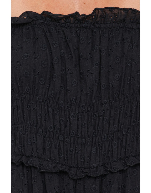 Petal & Pup - Yulissa Strapless Jumpsuit - Black Broderie