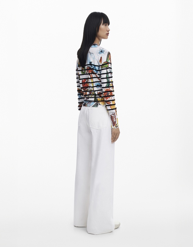 Desigual - Striped floral sweater