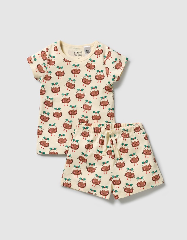 Wilson & Frenchy - Little Pudin Organic Rib SS Pyjamas - Christmas - Babies-Kids