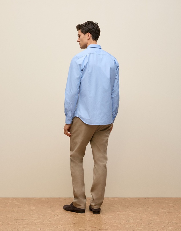 Trenery - Tailored Fit Cotton Poplin Shirt in Duck Egg Blue