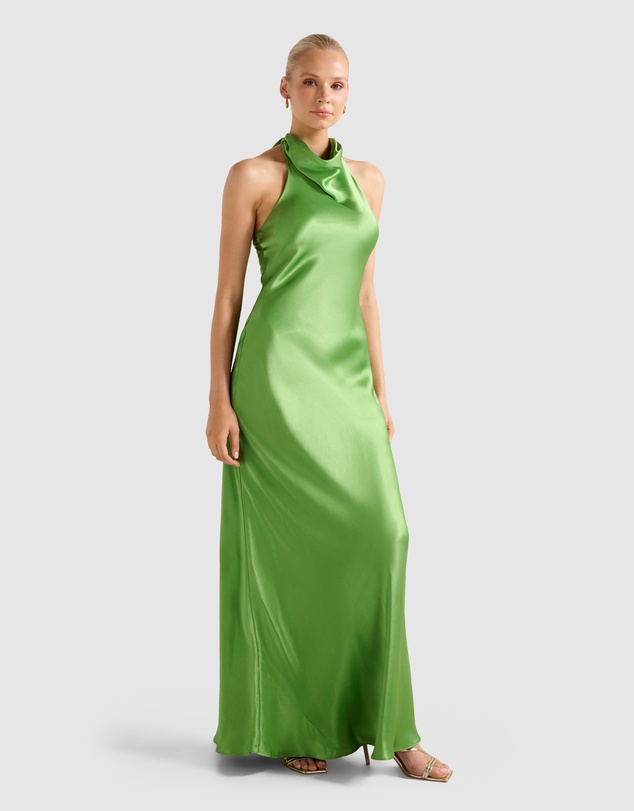 Forever New - Clementine High Neck Satin Maxi Dress