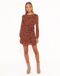 Petal & Pup - Kaylie Mini Dress - Brown Ditsy Floral