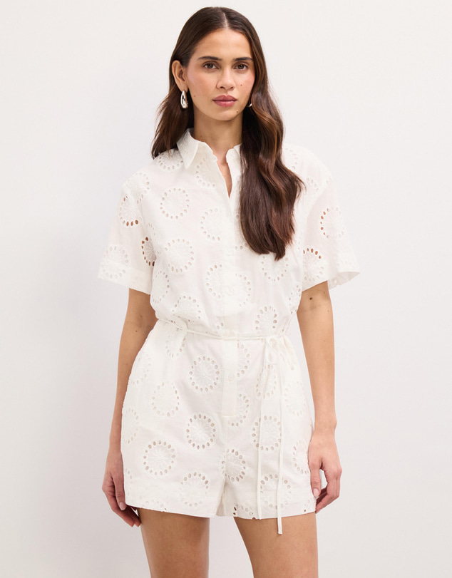 The Fated - Calista Broderie Playsuit