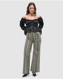 Laagam - Holly Corduroy Striped Pants