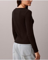 Calvin Klein Jeans - Ribbed Cotton Long Sleeve Top