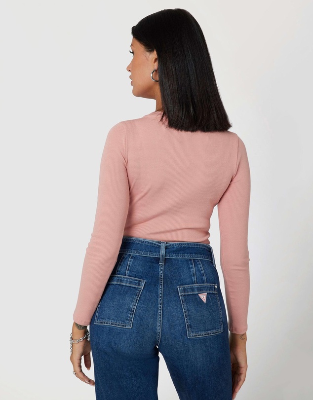 GUESS - LS Kyla Rib Henley Top