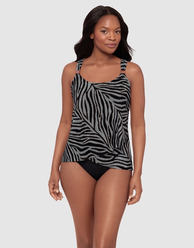 Miraclesuit Swimwear  - Zirconic Dazzle Underwired Draped Tankini Top