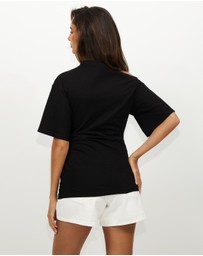 Dazie - Hazel Ruched Jersey Short Sleeve Top