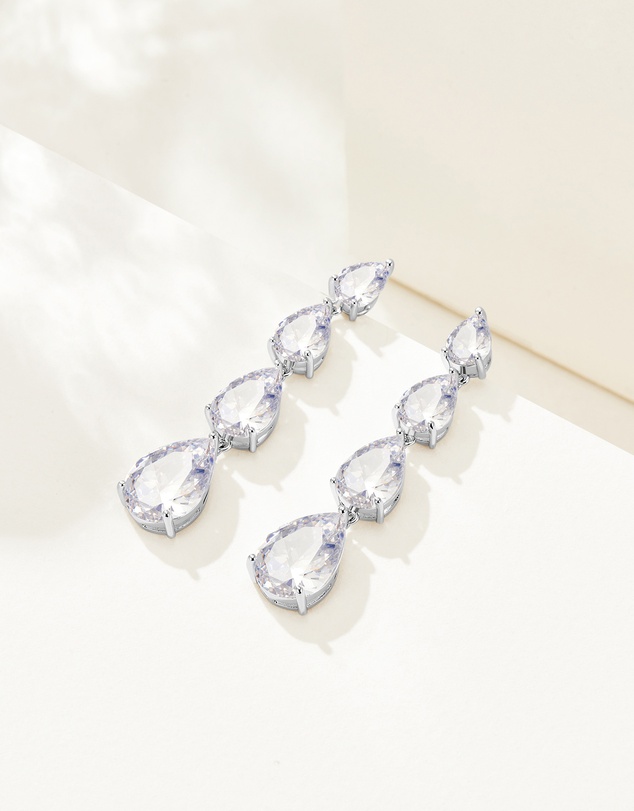 Mestige - Provence Pear Drop Earrings - Silver Plated