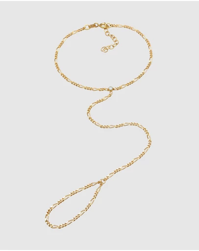 Elli Jewelry - Crystal Hand Chain in Gold-Plated 925 Silver