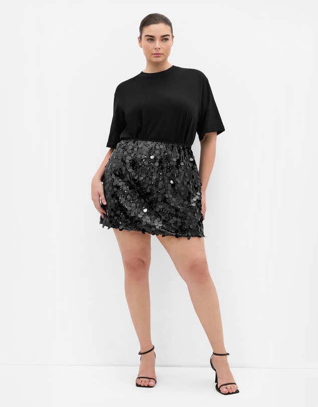 City Chic - Adorn Sequin Mini Skirt