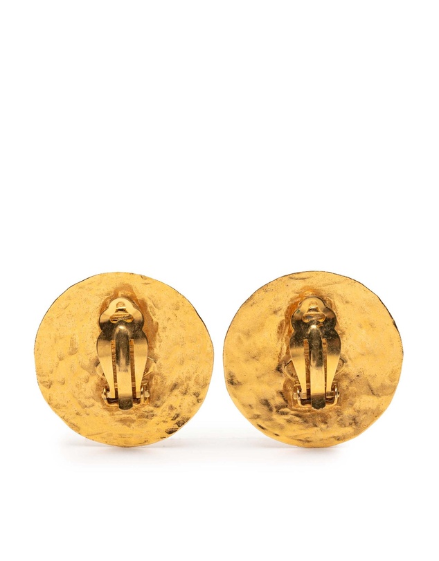 Pre-Loved by Azura Reborn - Pre-Loved Gold Plated CC Round 31 Rue Cambon Clip on Earrings
