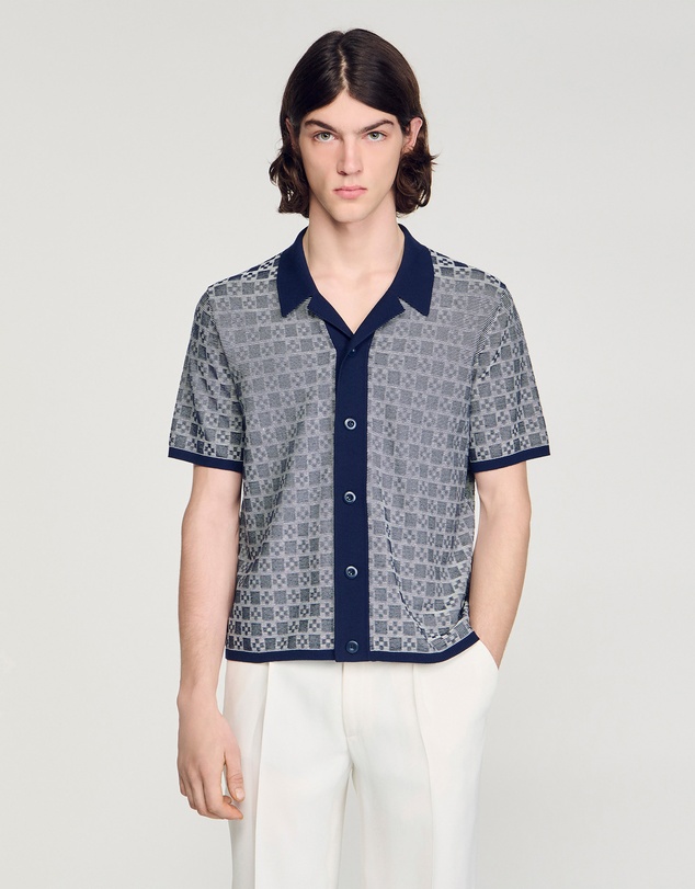Sandro - Cross Knit Shirt Cardigan