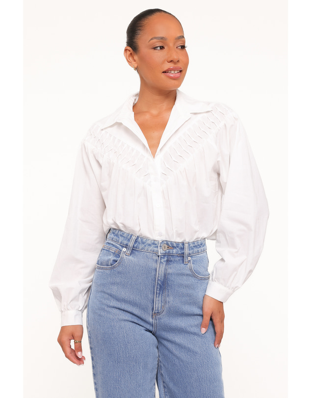 Petal & Pup - Watson Lace Inset Shirt - White