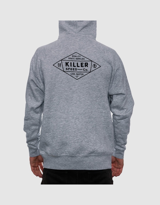 Killer Speed Co. - Killer Speed Co. Men Lockup Hoodie Sweater Regular Fit Heather/Grey