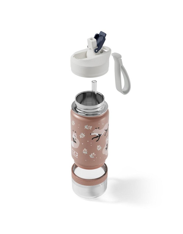 Monbento - Monbento Twisty Kids Water Bottle with Snack Container- Fox