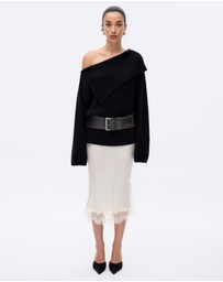 Minima Esenciales - Vireo Cotton Cashmere Blend Off Shoulder Knit Top