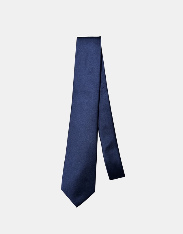 Henry Bucks - HENRY Plain 8cm Silk Tie NAVY
