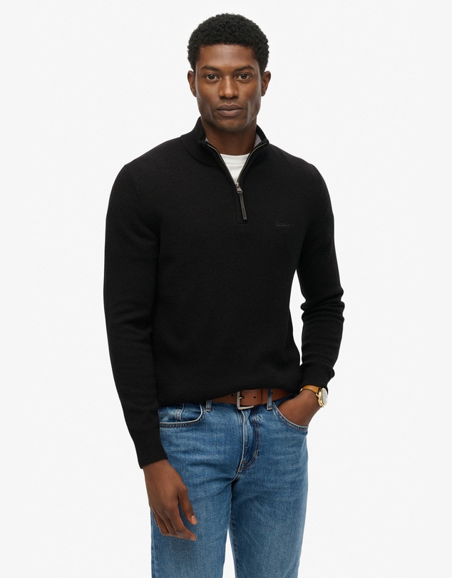 Superdry - Wool Blend Half Zip Slim Fit Jumper