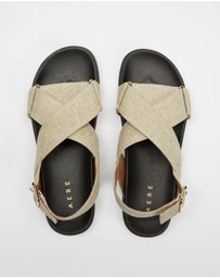 AERE - Linen Crossover Sandals