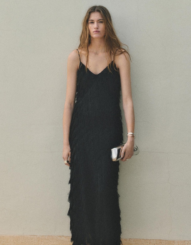 M.N.G - Long Dress with Frayed Finishes