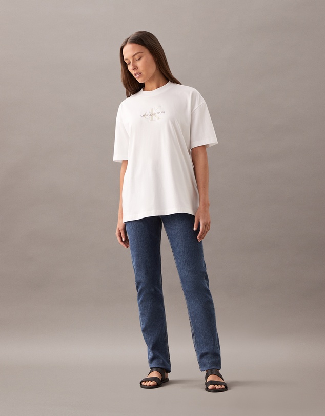 Calvin Klein Jeans - Distressed Monogram Boyfriend T-Shirt