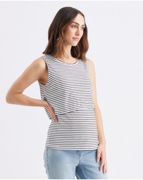 Ripe Maternity - Stripe Layered Nursing Tank