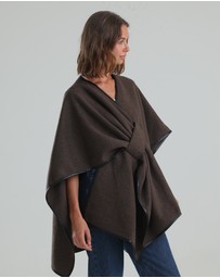 Morgan & Taylor - Jane Bias-Edged Poncho Chocolate Brown