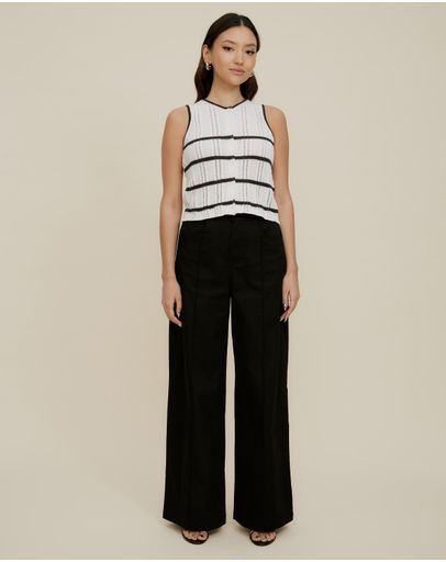 Ivory Navy Stripe