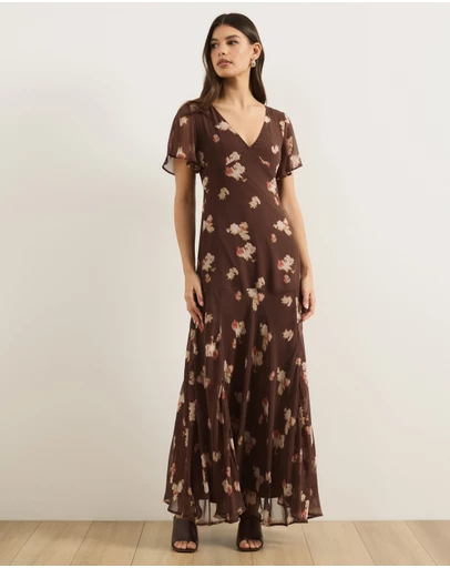 Atmos&Here - Tasha Flutter Sleeve Maxi Dress