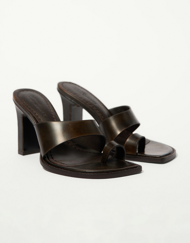 M.N.G - Leather Block-Heel Sandals